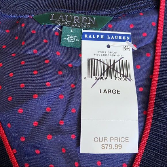 RALPH LAUREN NWT Polka Dot Red and Blue Blouse Top Long Sleeve - Picture 5 of 7